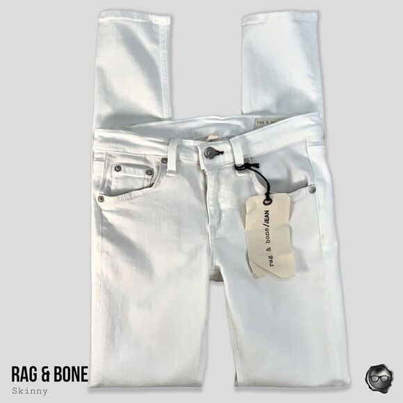 RAG & BONE THE SKINNY - SLIM FIT JEAN IN BRIGHT WHITE NWT STRETCH SUMMER WEEKEND - Picture 3 of 12